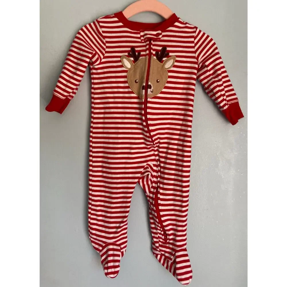 Christmas Pajamas 6 Months Reindeer and Plaid